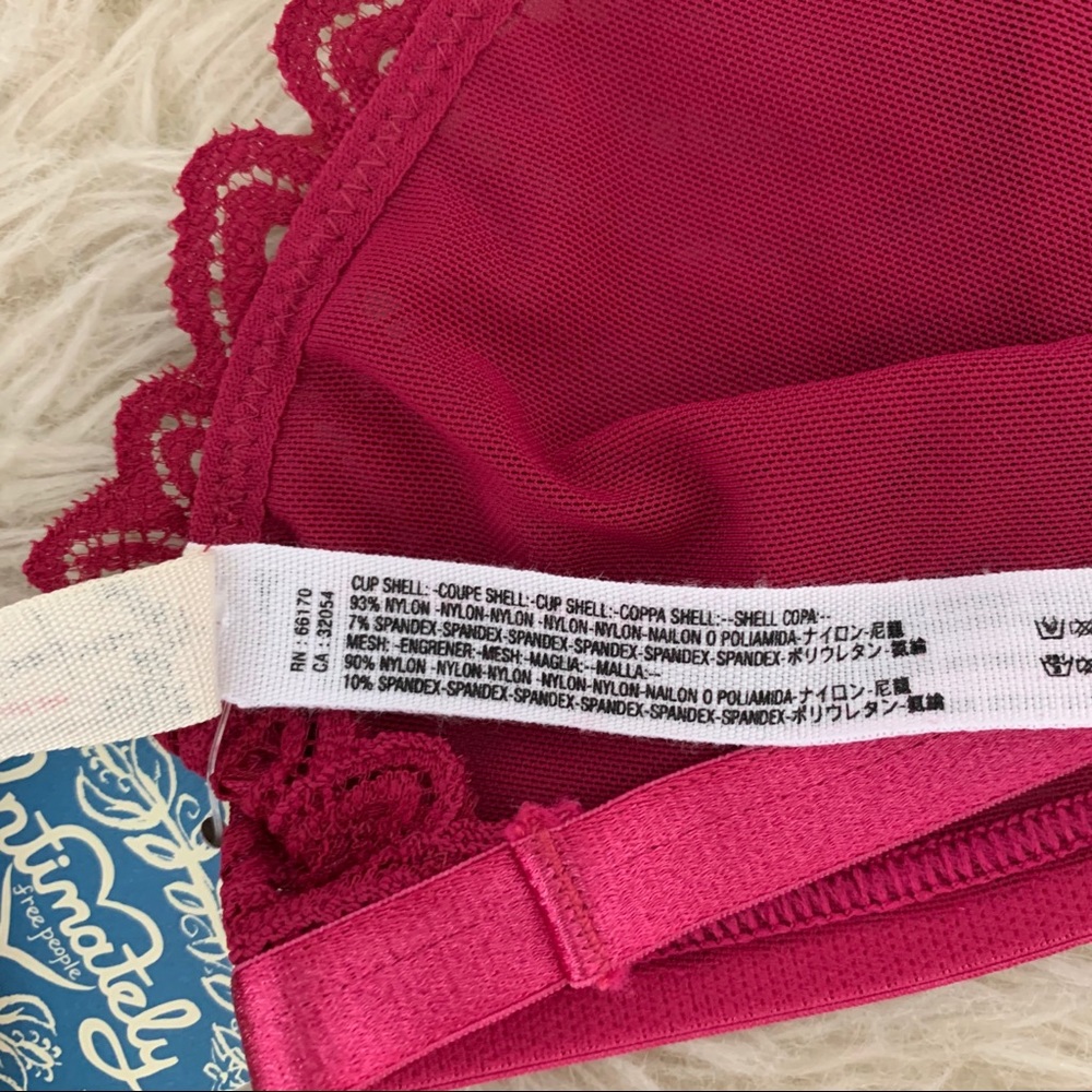 NEW free people mila bralette in berry - Picture 8 of 8